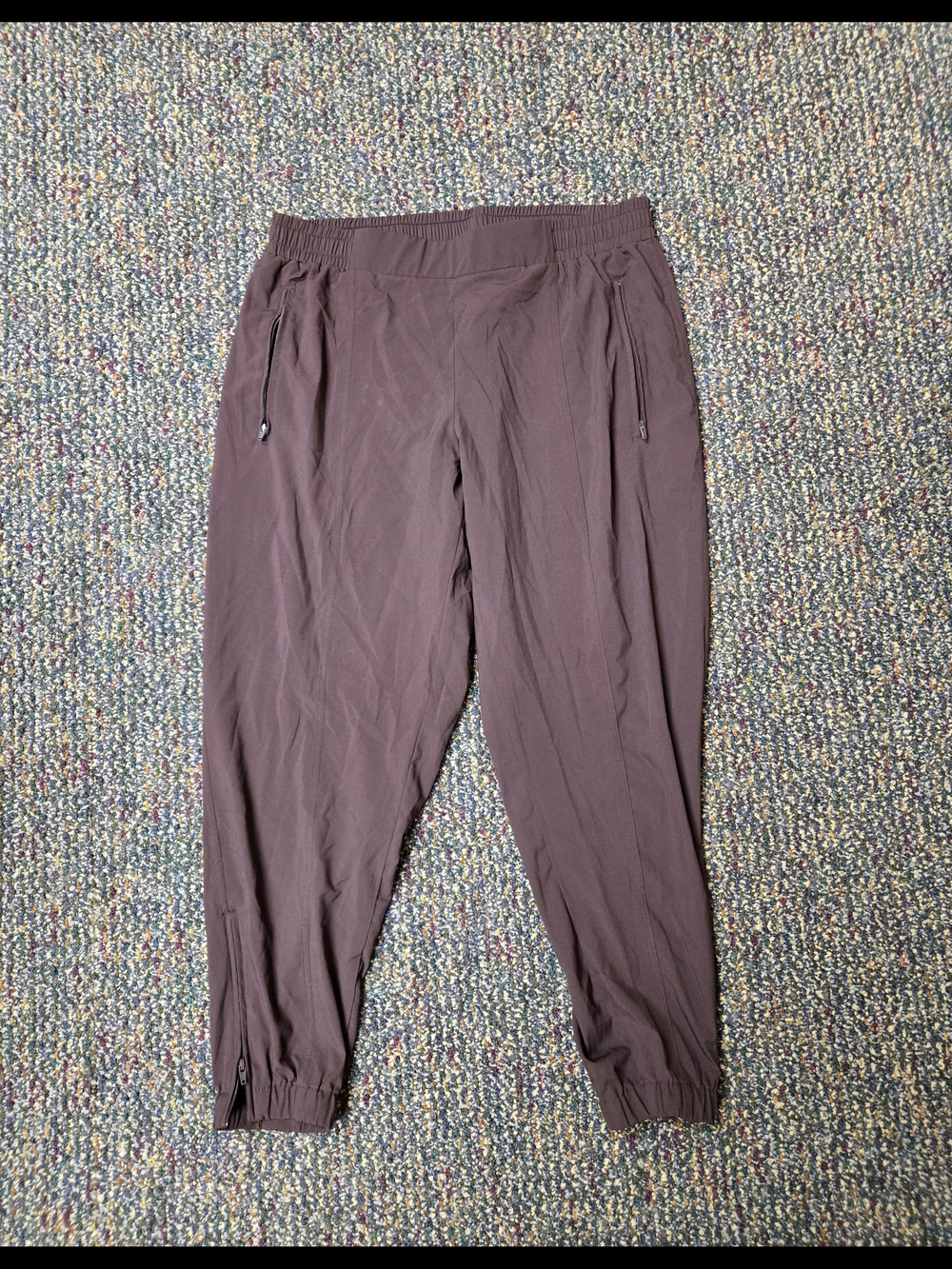 Women's Casual Zip-Pocket Jogger Pants - Brown